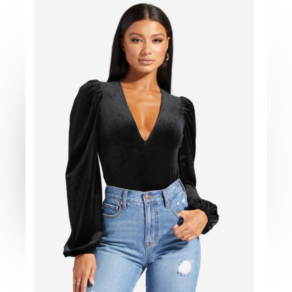 Shoe dazzle Black Velvet Bodysuit